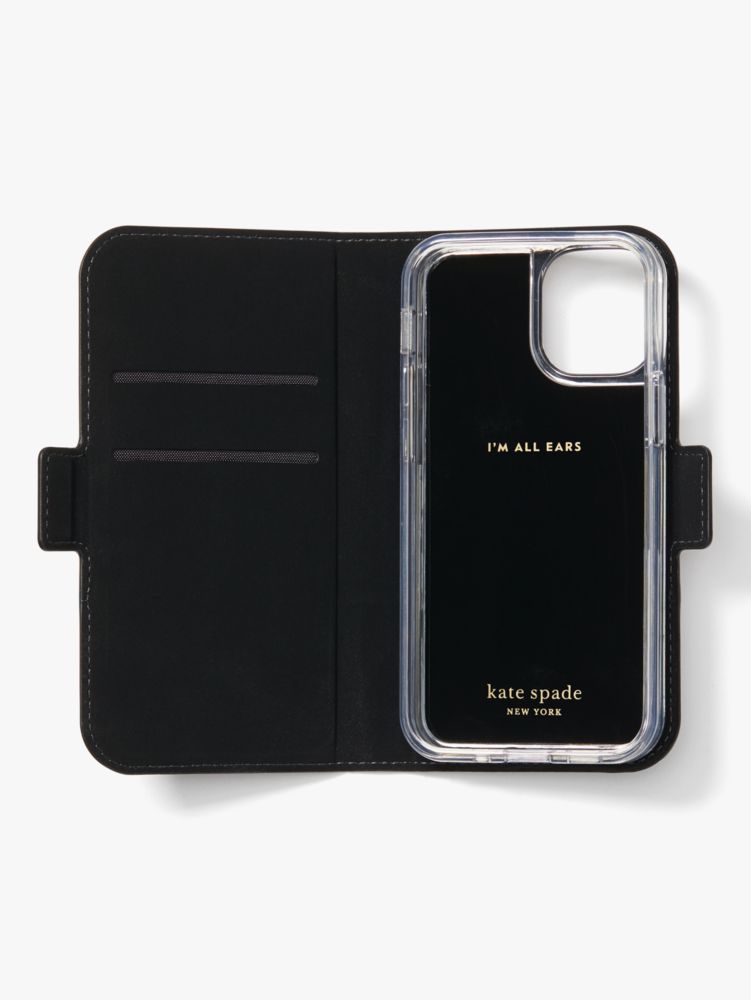 Kate Spade,アイフォン ケース スペンサー マグネティック フォリオ - 12 mini,iPhoneケース,ウォームベージュ/ブラック