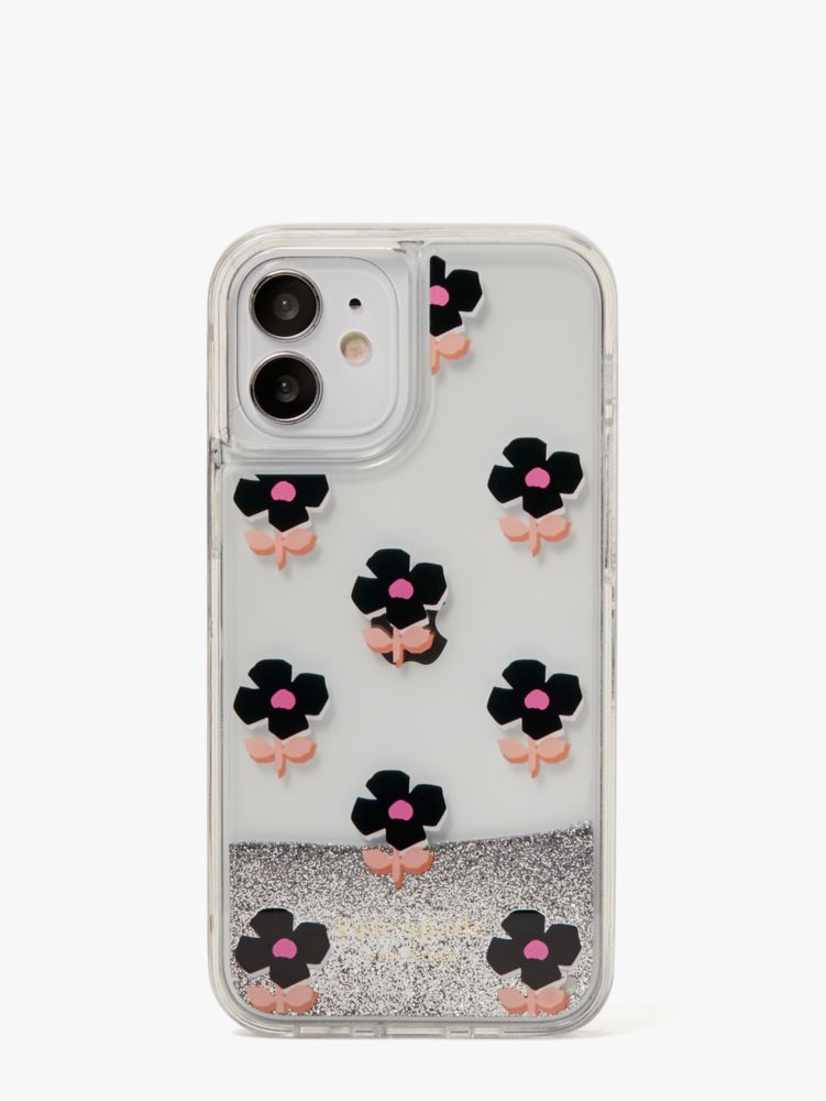 Block Flower Liquid Glitter I Phone 12 Mini Case Kate Spade New York