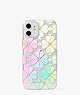 Kate Spade,spade flower iridescent iPhone 12/12 pro case,phone cases,Clear