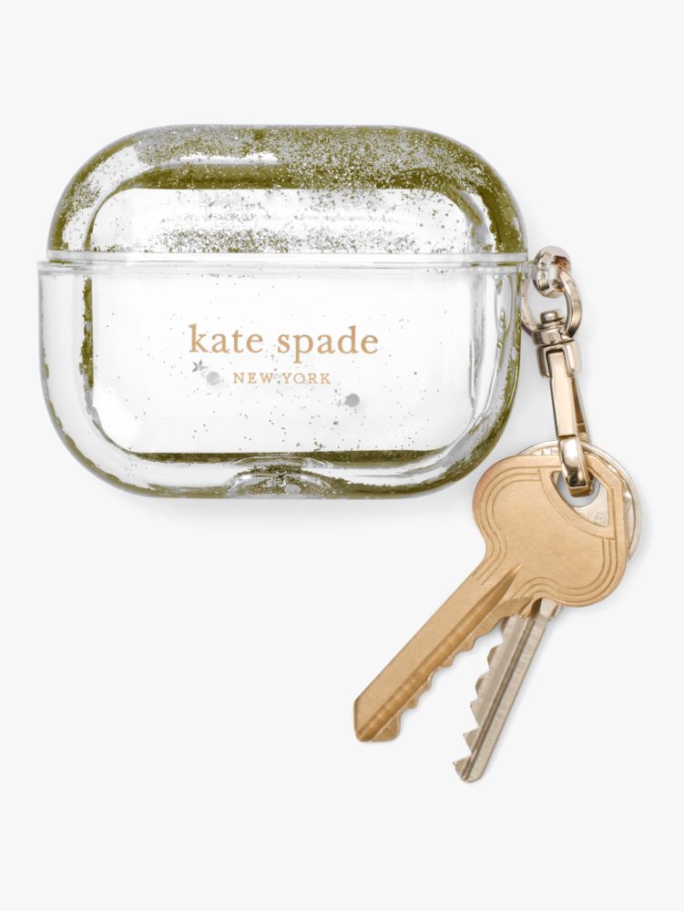 Kate Spade,glitter airpods pro case,Gold Multi