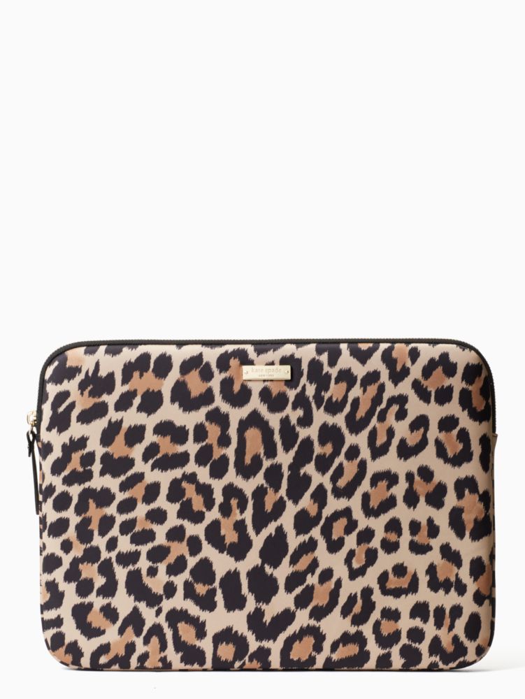 13" Leopard Laptop Sleeve, MULTI, ProductTile
