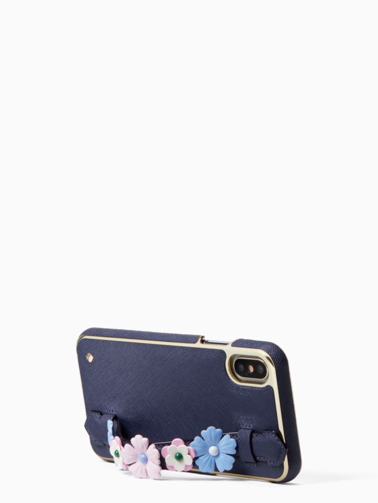 Kate Spade,Floral Hand Strap Stand Iphone X Case,
