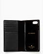 Kate Spade,pebbled folio iphone 7 & 8 case,Black