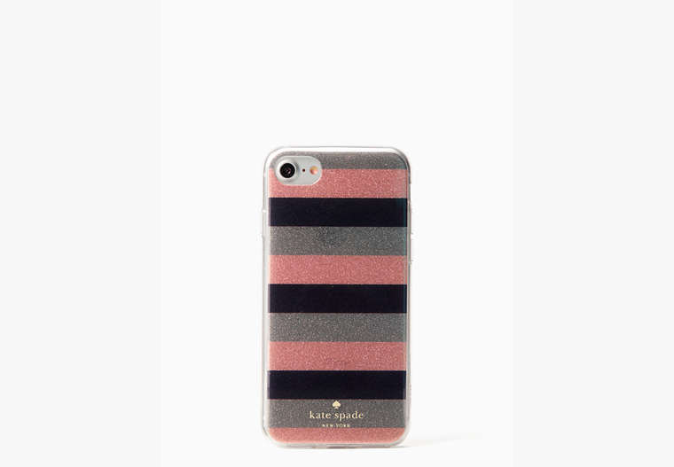Kate Spade,glitter stripe iphone 7 & 8 case,Multi