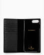 Kate Spade,pebbled leather iPhone 7 & 8 plus folio case,phone cases,Black / Glitter