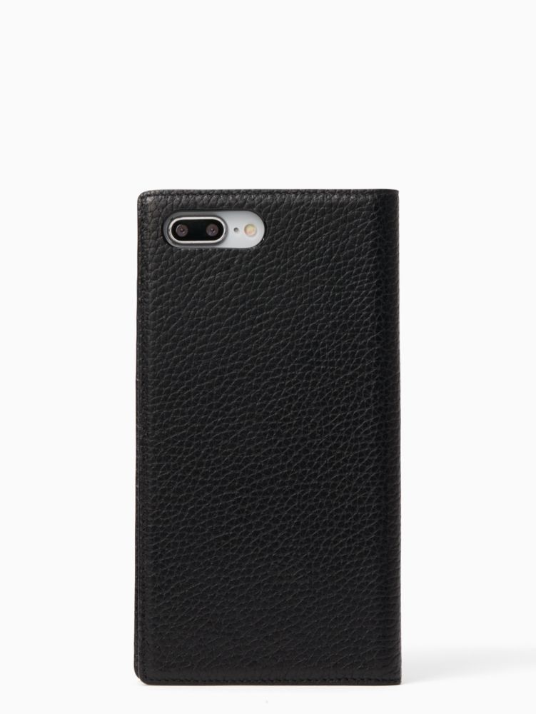 Kate spade black discount leather phone case