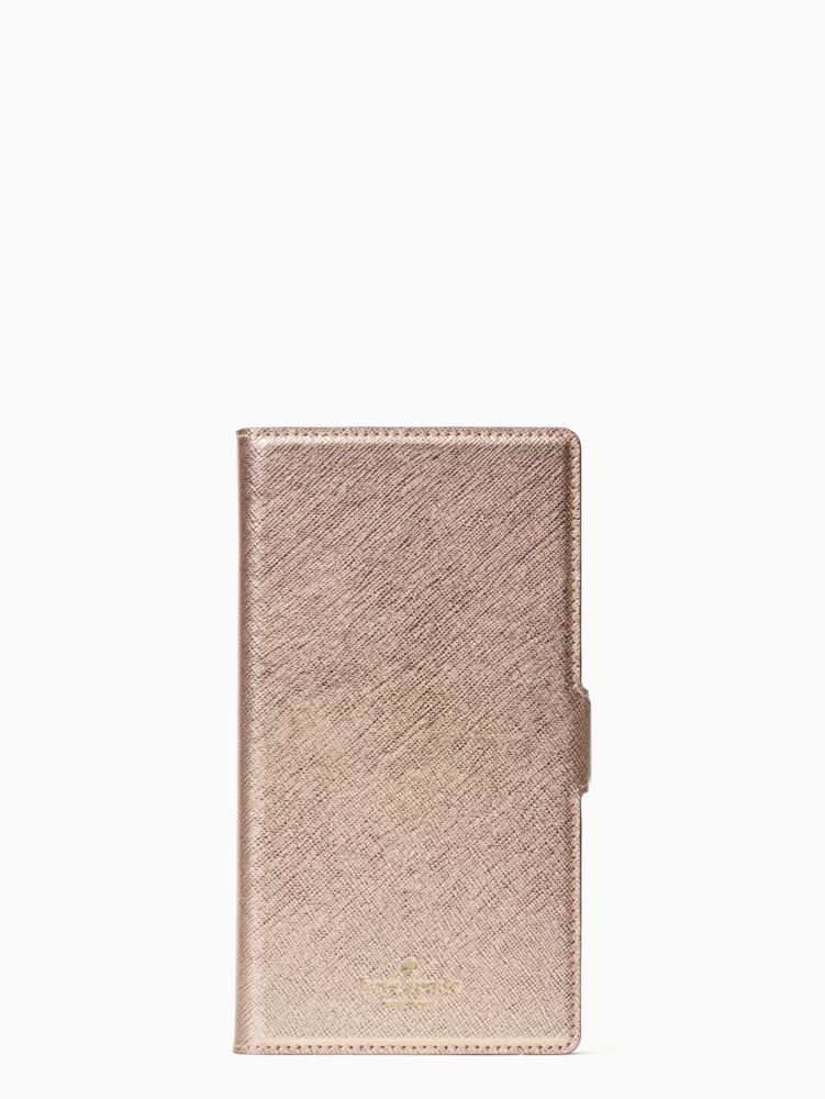 Kate Spade,magnetic wrap iphone XR folio case,Rose Gold