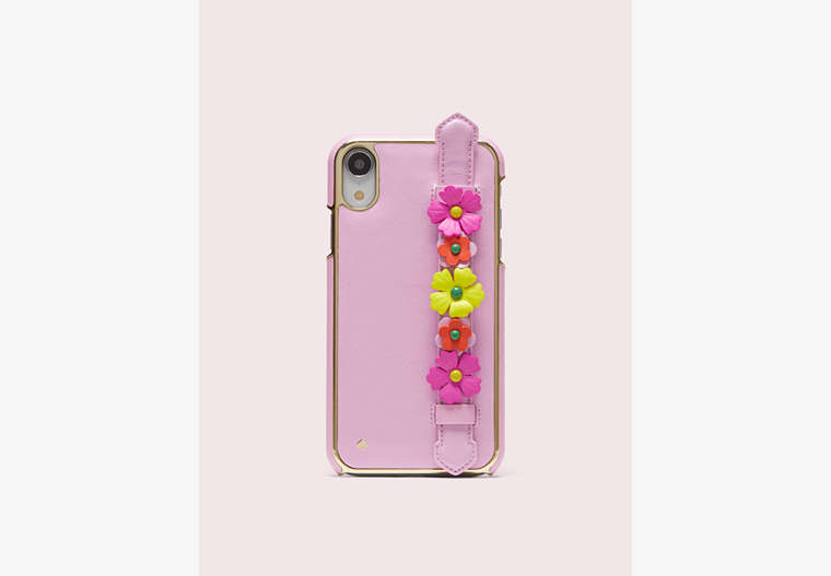 Kate Spade,floral iphone xr handstrap stand case,Multi