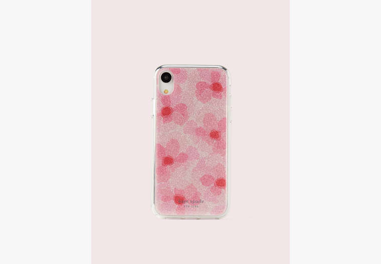 Kate Spade,glitter abstract peony iphone xr case,Pink Multi