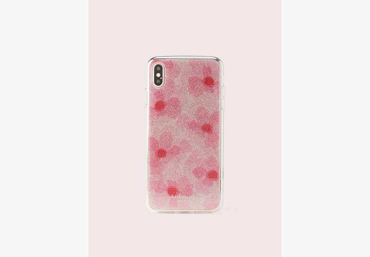 Kate Spade,glitter abstract peony iphone xs max case,Pink Multi
