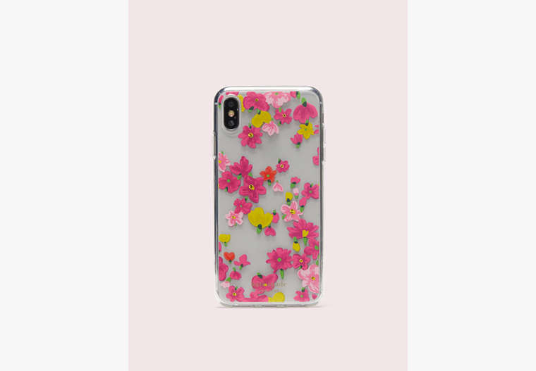 Kate Spade,jeweled marker floral clear iphone xs max case,Clear Multi