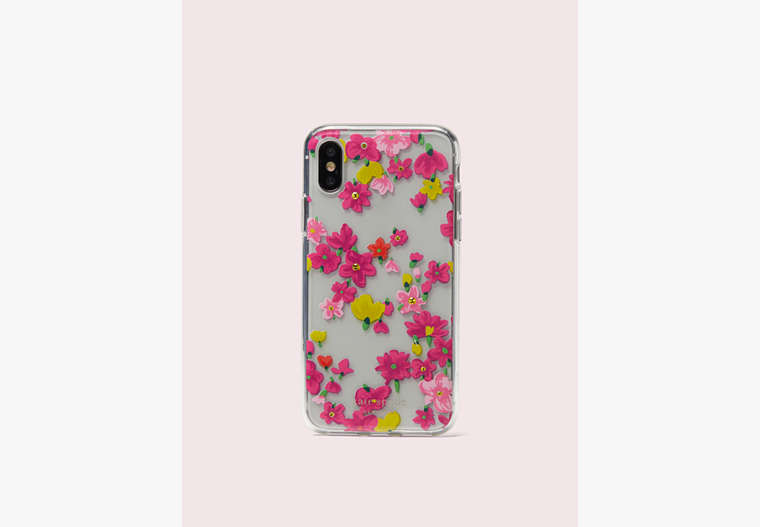 Kate Spade,jeweled marker floral clear iPhone x & xs case,phone cases,Clear Multi