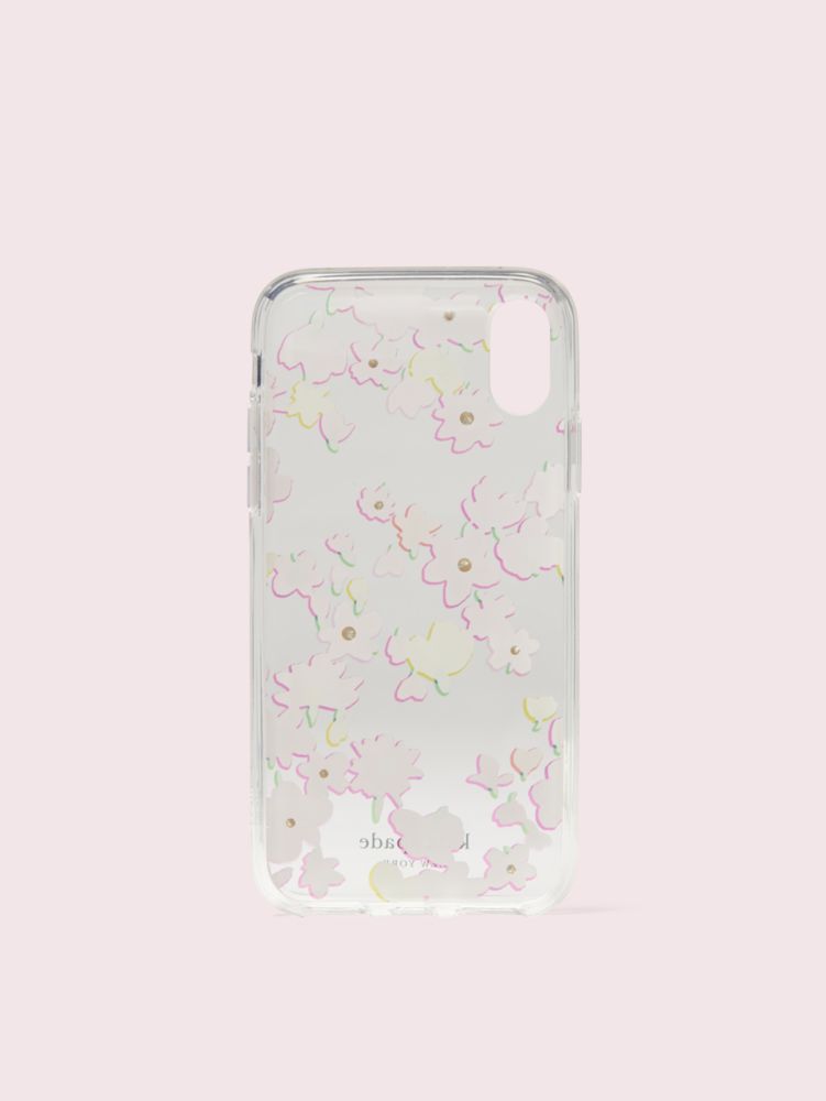 Kate Spade,jeweled marker floral clear iPhone x & xs case,phone cases,Clear Multi