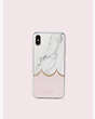 Kate Spade,marble scallop iphone xs max case,Pink Multi