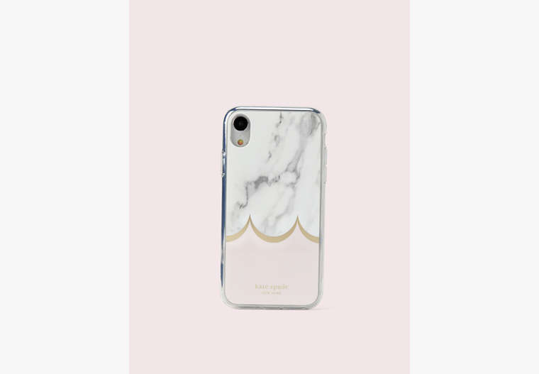 Kate Spade,marble scallop iphone xr case,Pink Multi