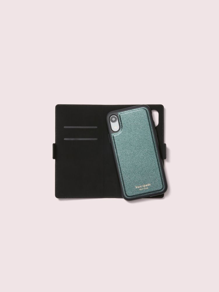 Sylvia Iphone X & Xs Magnetic Wrap Folio Case, Deep Evergreen Metallic, Product