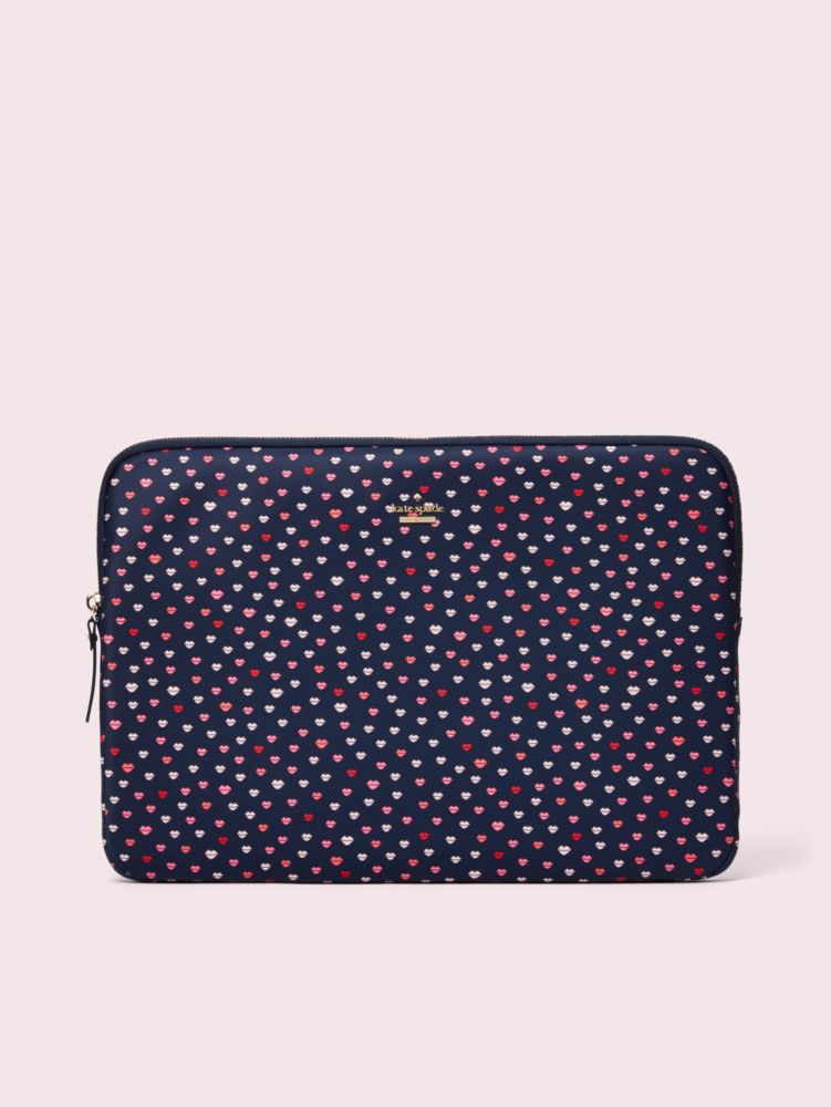 Kate Spade,lips universal laptop sleeve,Navy Multi