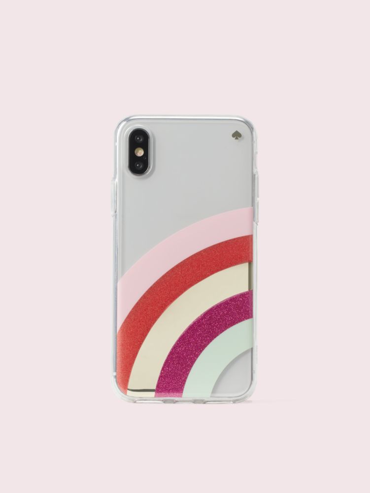 Kate Spade,glitter rainbow iphone x & xs case,Multi