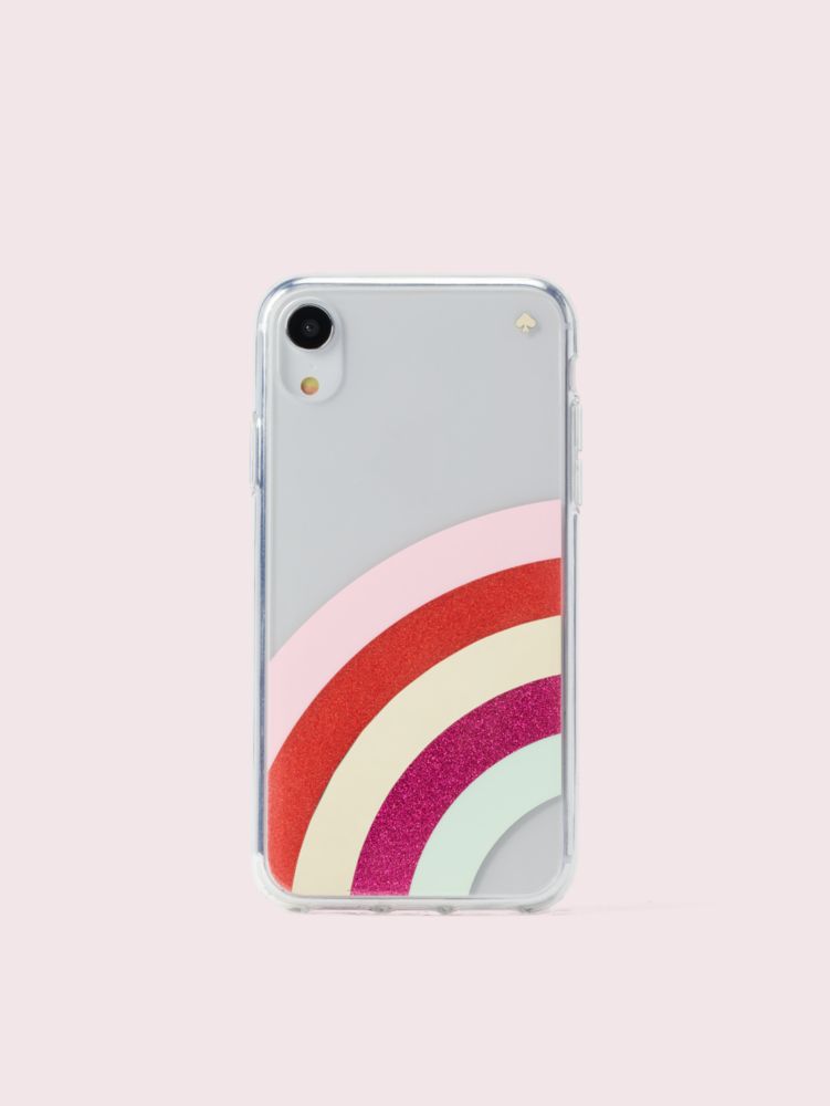Kate Spade,glitter rainbow iphone xr case,Multi