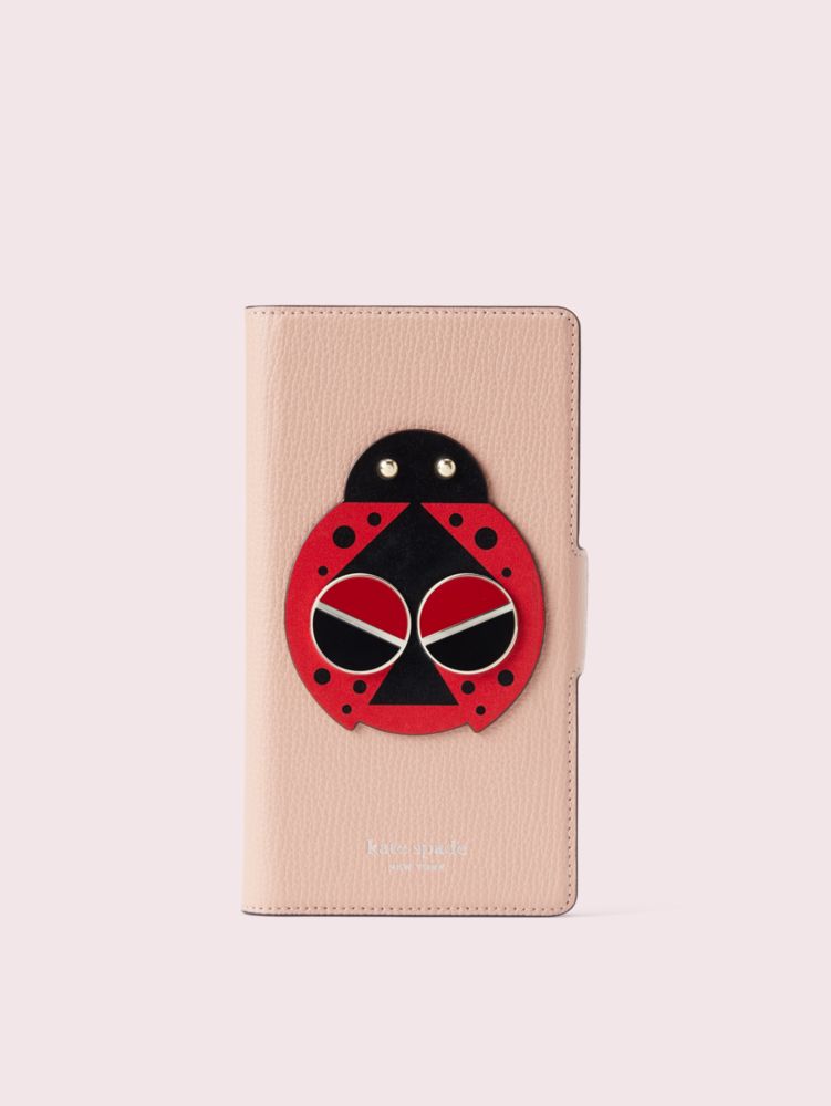 Kate Spade,spademals lucky ladybug iphone xr folio case,Flapper Pink