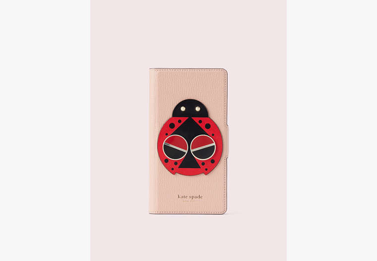 Kate Spade,spademals lucky ladybug iphone x & xs folio case,Flapper Pink