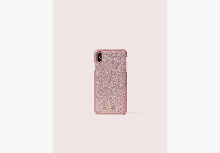 Kate Spade,glitter inlay iphone xs max case,Rose Gold