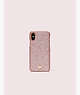 Kate Spade,glitter inlay iphone xr case,Rose Gold