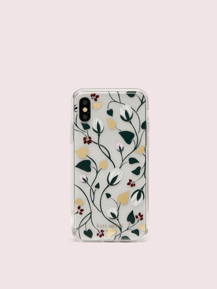 Kate Spade,deco bloom clear iphone x & xs case,Clear Multi