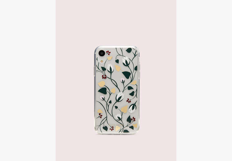 Kate Spade,deco bloom clear iphone xr case,Clear Multi
