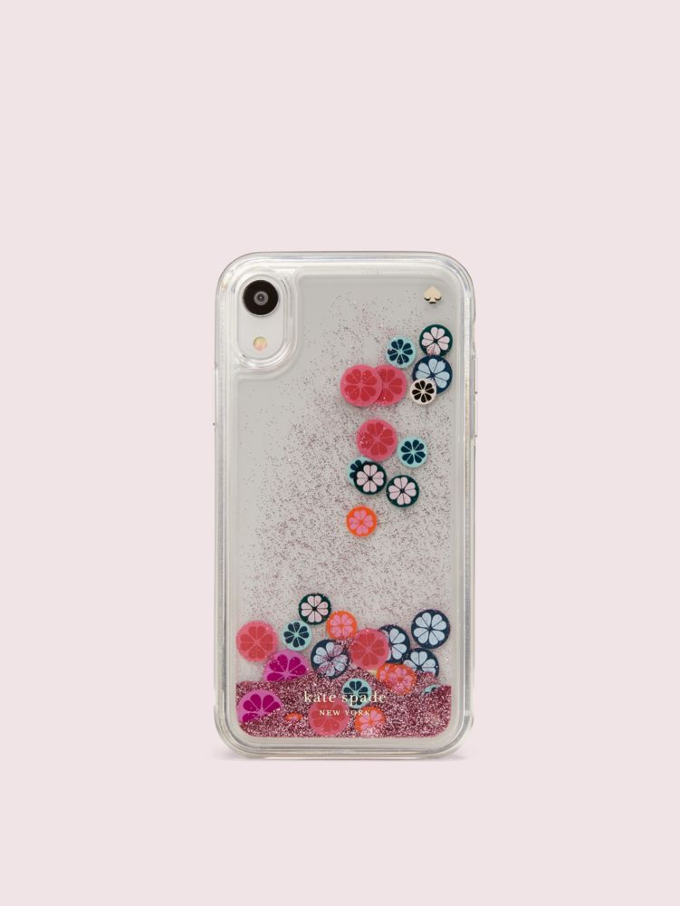 Kate Spade,spade flower liquid glitter iPhone xr case,phone cases,Multi