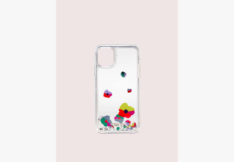 Kate Spade,collage liquid glitter iPhone 11 case,phone cases,Clear Multi