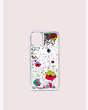 Kate Spade,collage liquid glitter iPhone 11 case,phone cases,Clear Multi