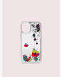 Kate Spade,collage liquid glitter iphone 11 pro case,Clear Multi