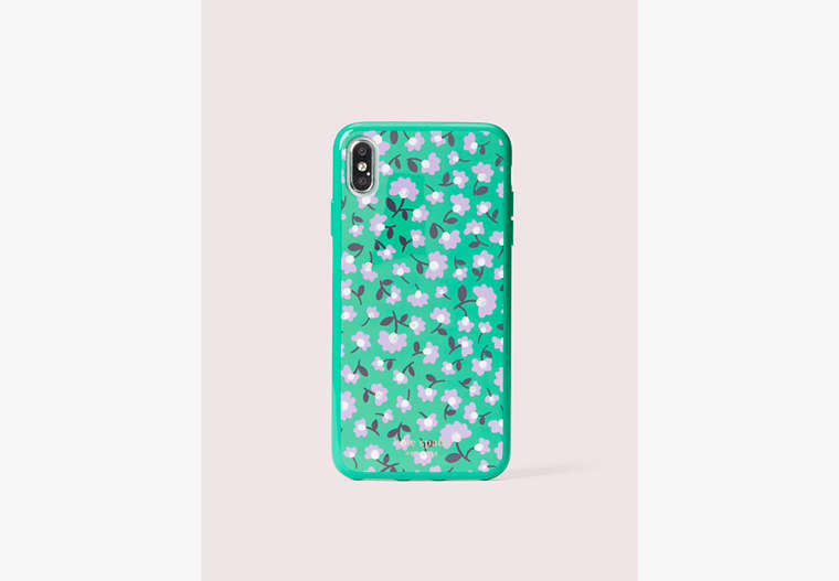 Kate Spade,jeweled party floral iphone xs max case,Green Multi