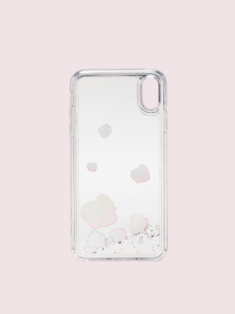 Kate Spade,floral collage liquid glitter iphone xs max case,