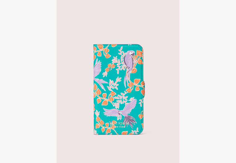 Kate Spade,bird party iphone 11 pro magnetic wrap folio case,phone cases,Mint Frosting
