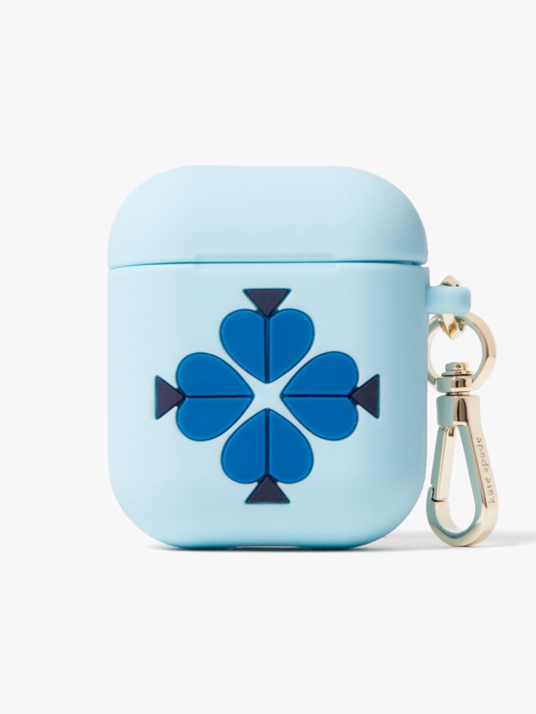 Kate Spade,spade flower silicone airpods case,Blue Multi