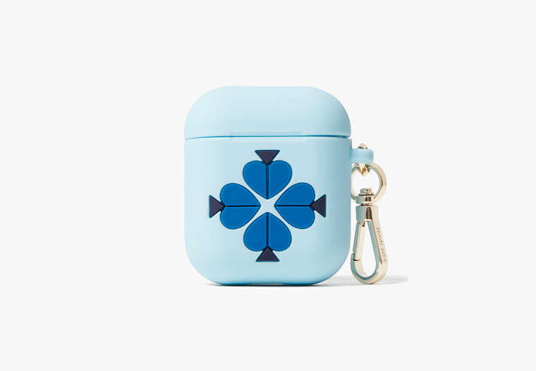 Kate Spade,spade flower silicone airpods case,Blue Multi image number 0