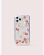 Kate Spade,cherry blossom liquid glitter iphone 11 pro case,Clear Multi