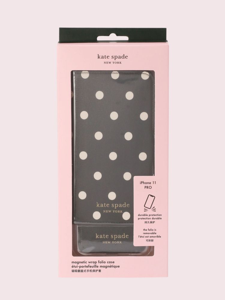 Kate Spade,Cabana Dot iPhone 11 Pro Magnetic Wrap Folio Case,