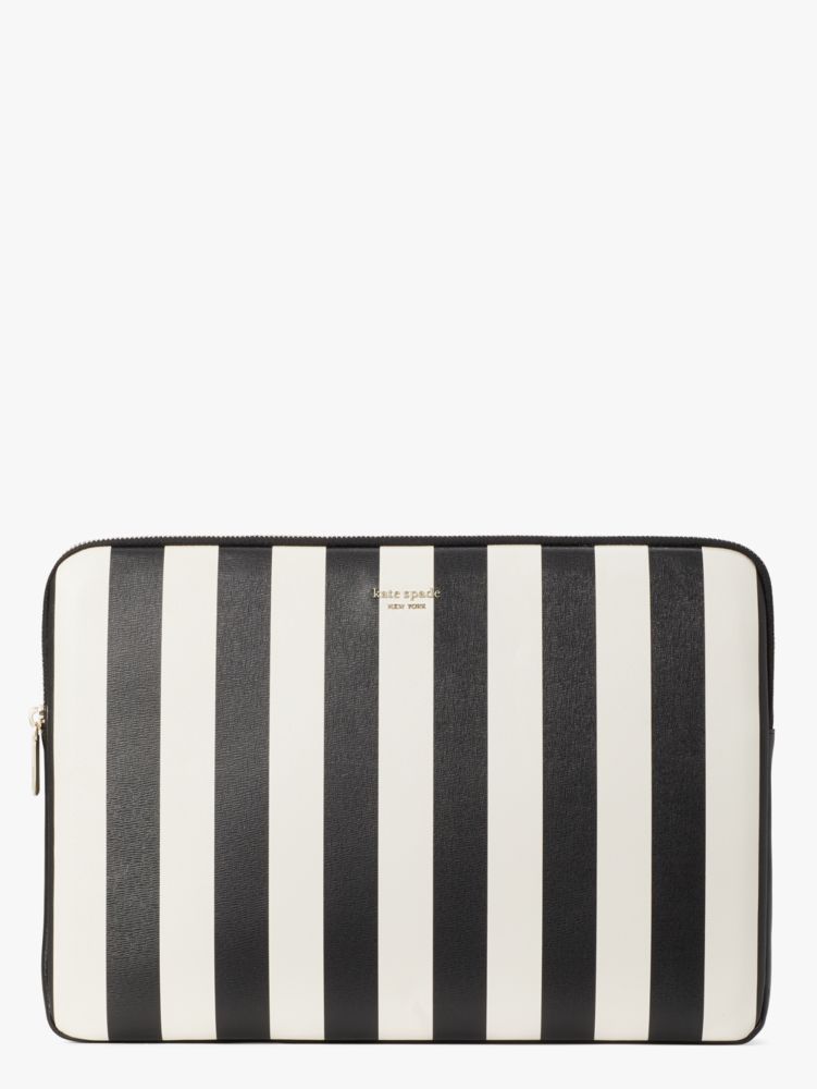 Kate spade black online and white striped wallet