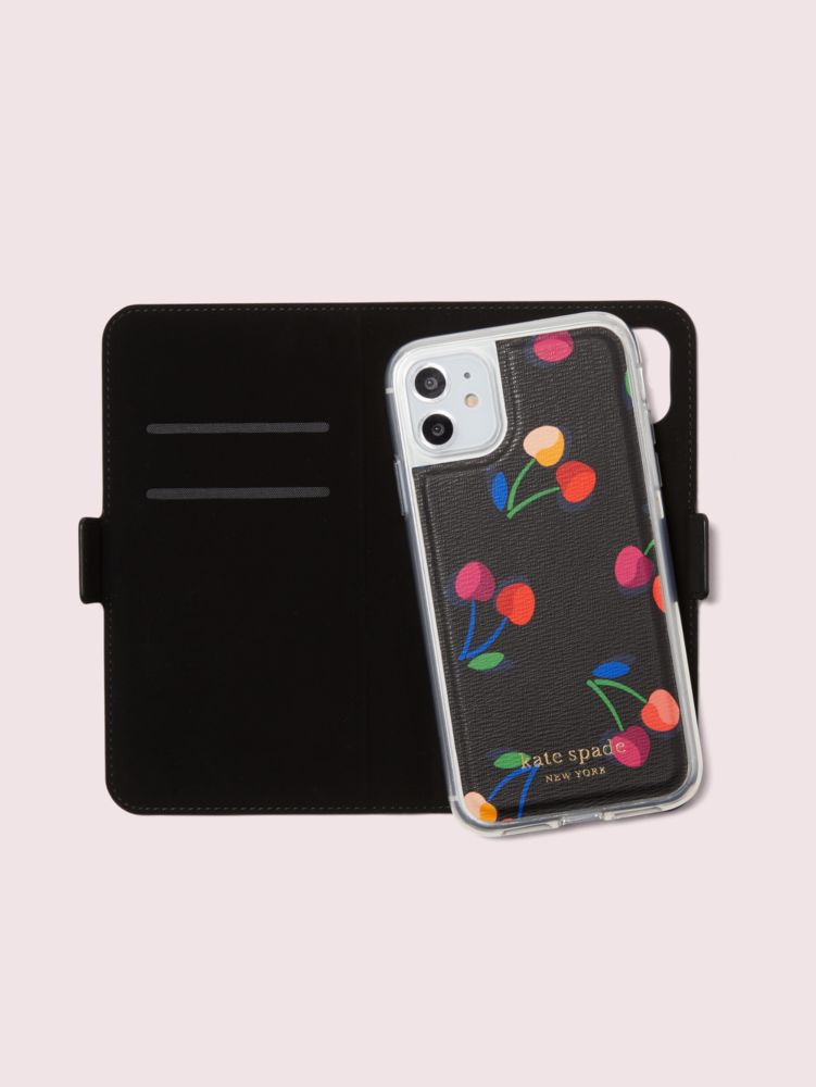 Kate Spade,Spencer Cherries iPhone 11 Magnetic Wrap Folio Case,