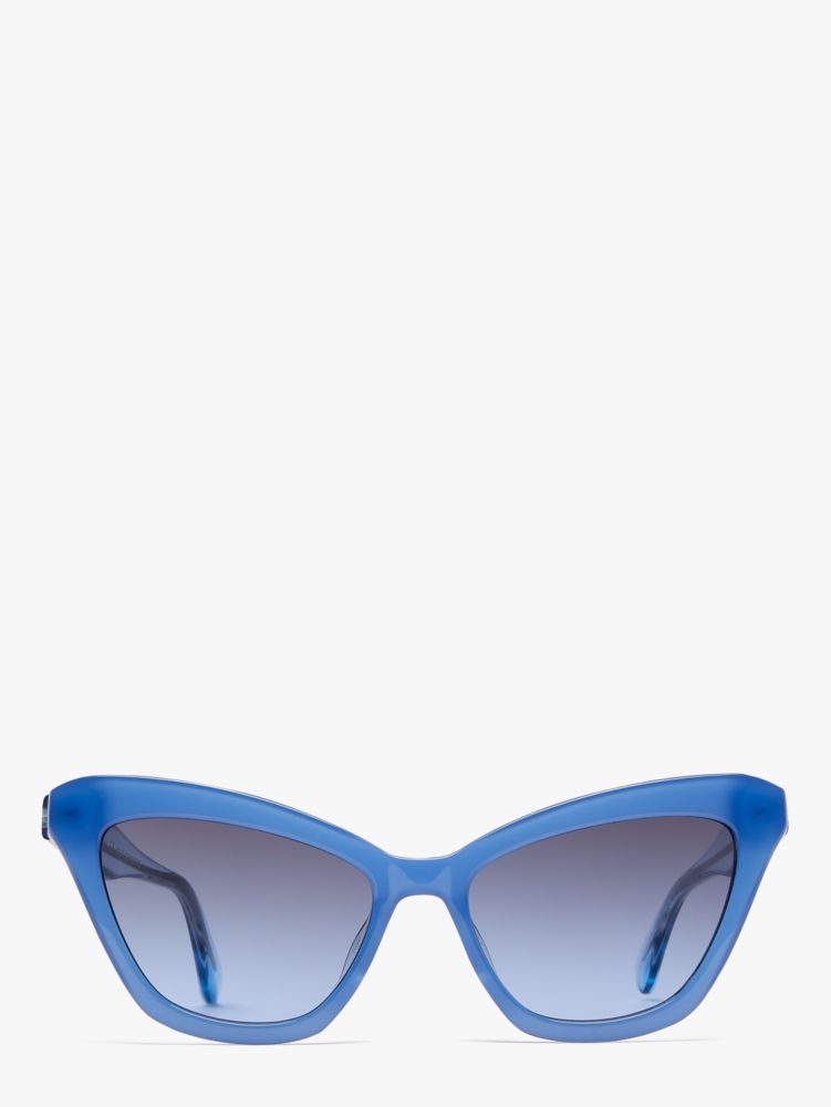 Kate Spade,Amelie Sunglasses,Cat Eye,Acetate,Color Block,Integrated Nose Pads,Casual,Blue