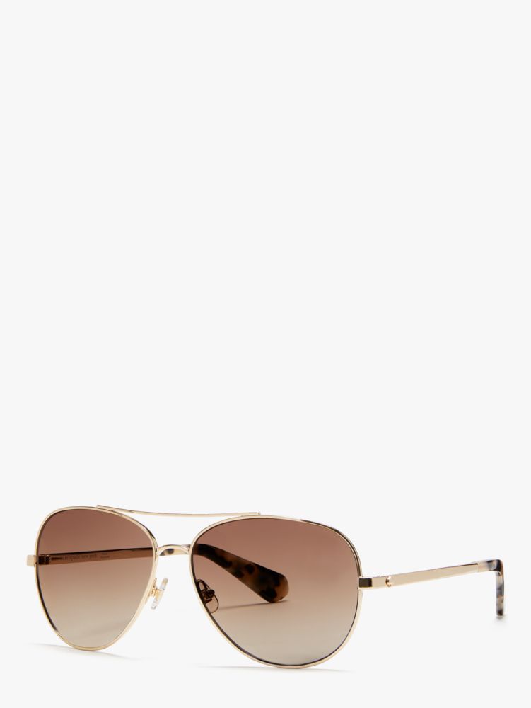 Kate Spade Raglan Polarized Women's Red Gold-Tone Aviator