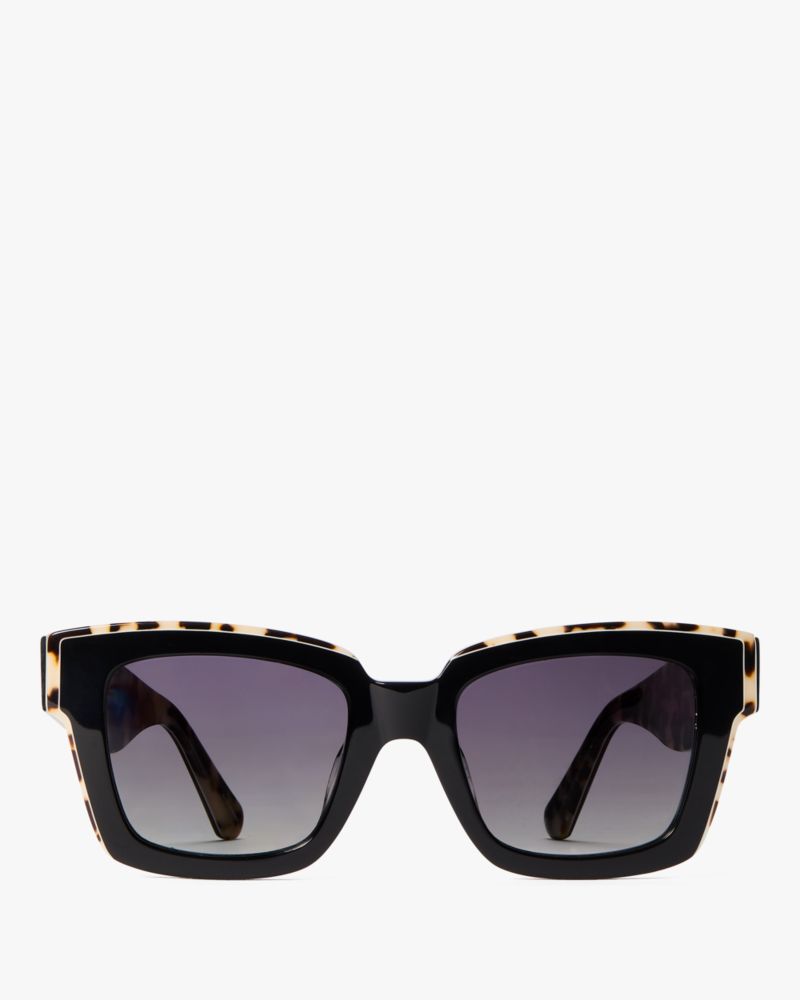 Kate Spade,Brynne Sunglasses,Black White Havana Polarized