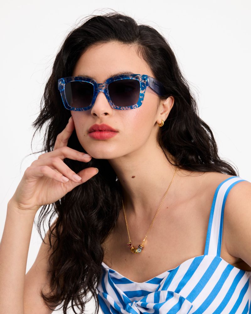 Kate Spade,Brynne Sunglasses,Blue Pattern Blue