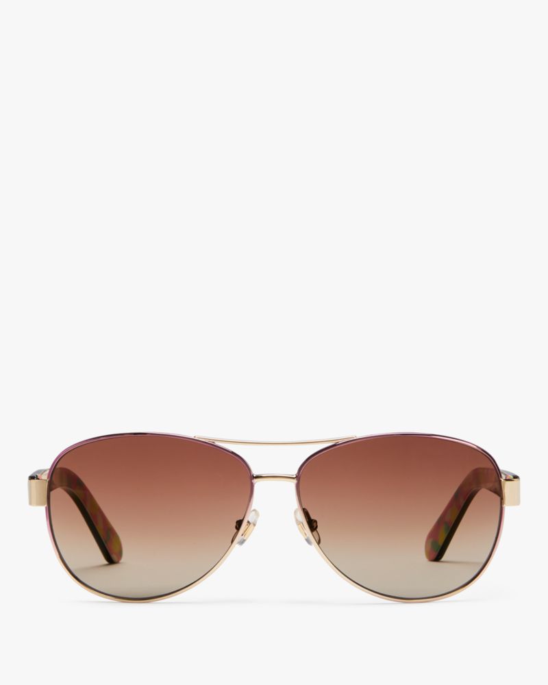 Kate Spade,Dalia Sunglasses,Red Gold