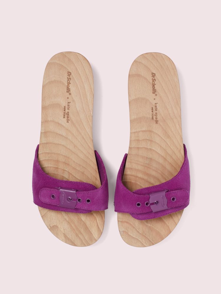 Kate Spade,dr. scholl's x kate spade new york suede slide sandal,sandals,Berry Blitz