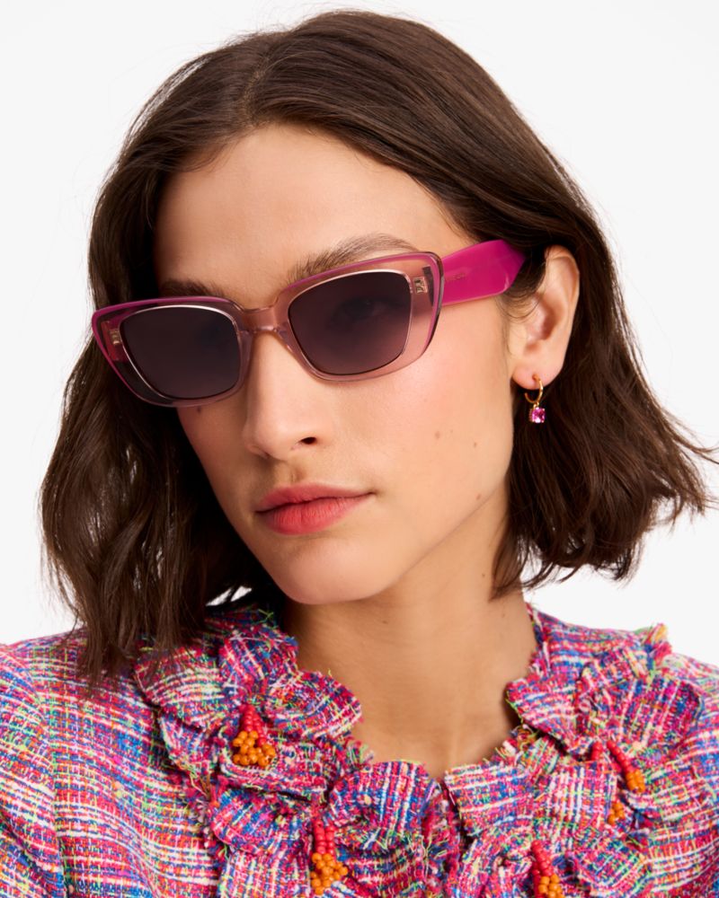 Kate Spade,Fabia Sunglasses,Cat Eye,Word Embellishment,Logo,Integrated Nose Pads,Casual,