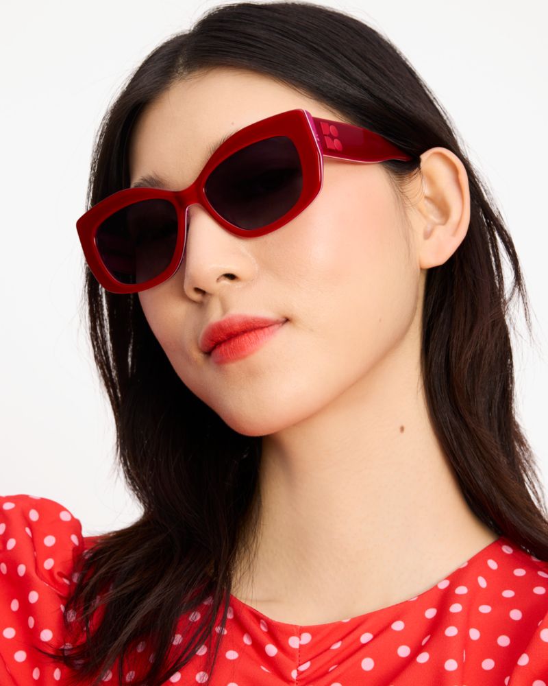 Kate Spade,Frida Sunglasses,Cat Eye,Acetate,Logo,Integrated Nose Pads,Casual,
